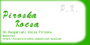 piroska kocsa business card